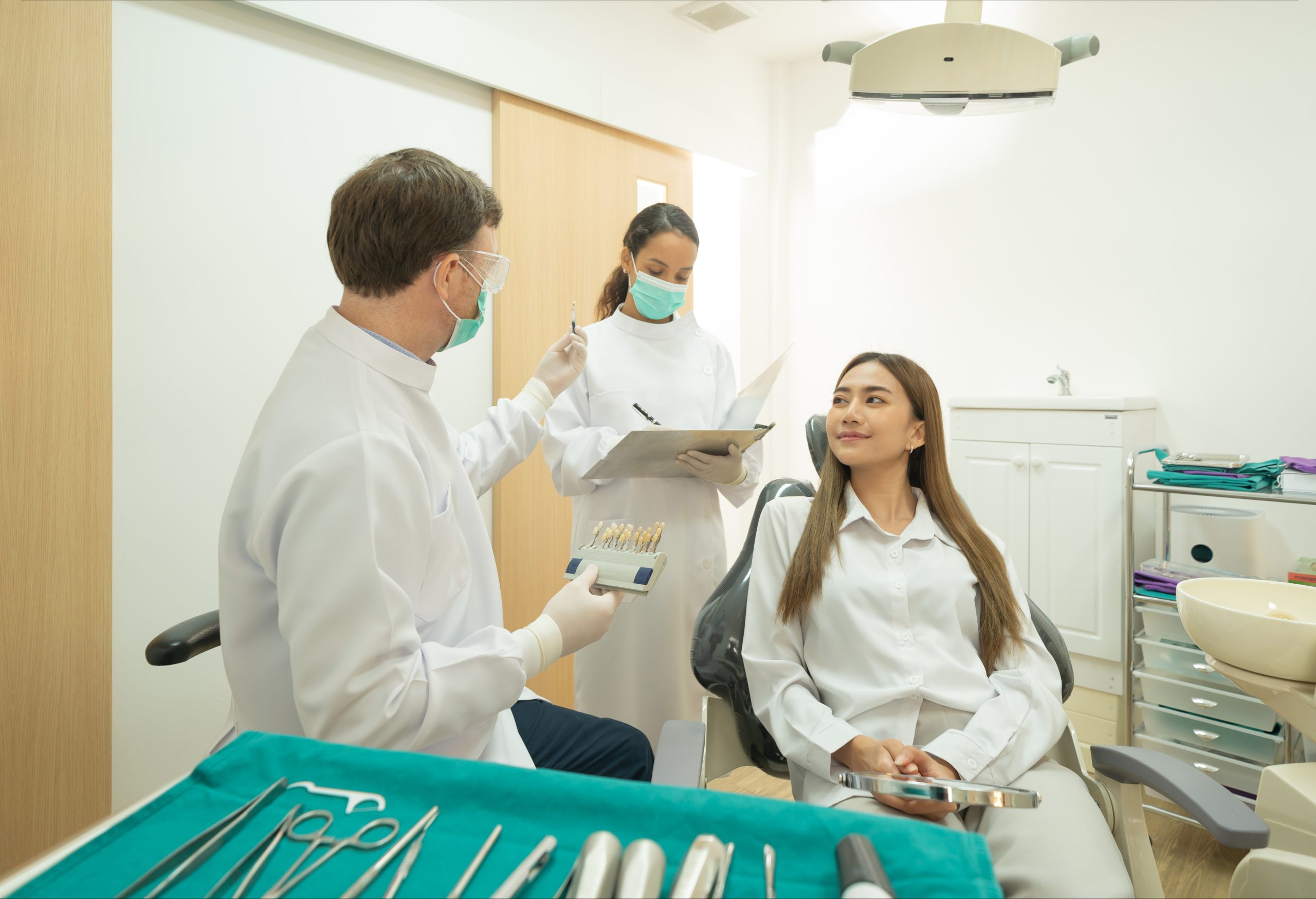 A patient discussing the longevity of dental implants.